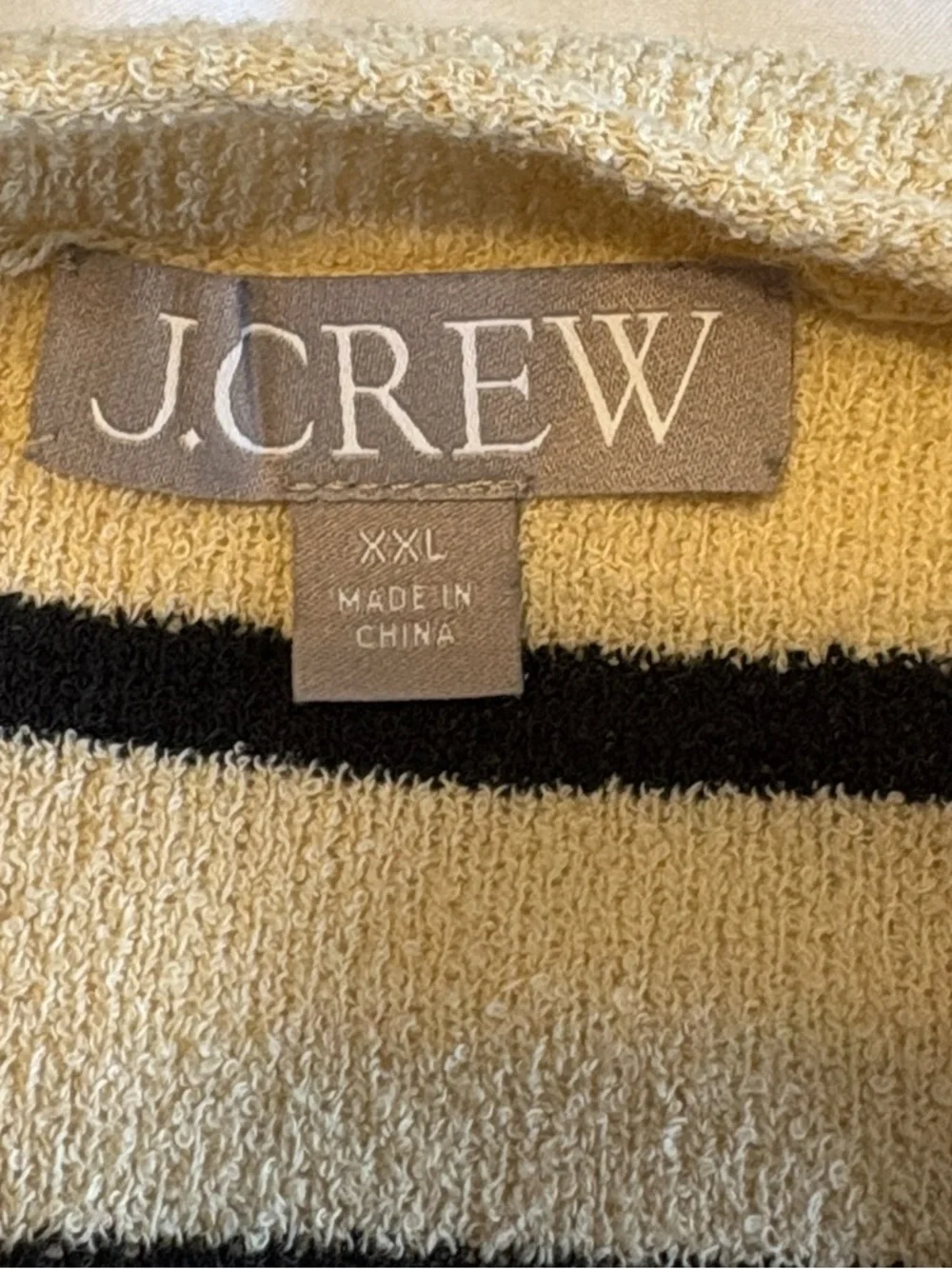J. Crew Cropped Boucle Rollneck Sweater in Stripe Size XXL Tan Black Nautical